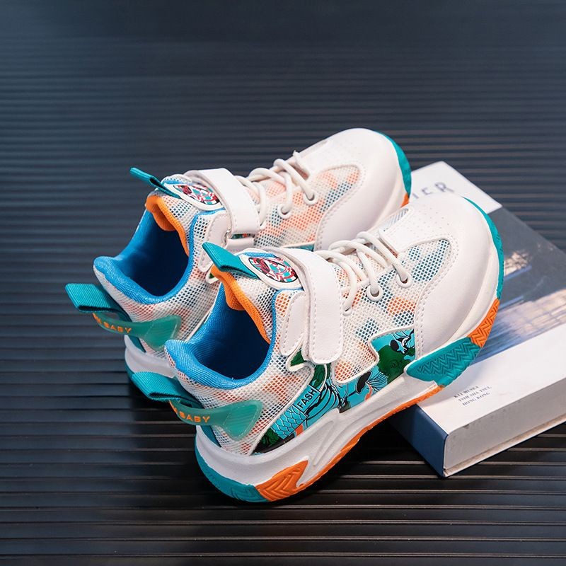 Lacyhop Garçon Ecole Anti-dérapant Mi Haut Basket Chaussures Enfants Gym Mode Bout Rond Formateurs Doux Magique Bande Chaussure De Course