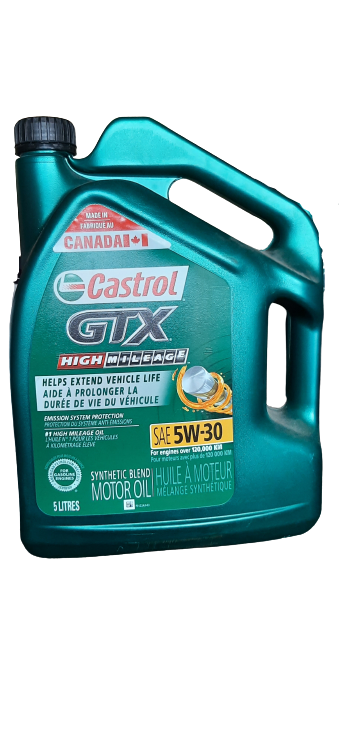 Huile Moteur Castrol GTX High Mileage SAE 5W-20 - 5 Litres Pour Voiture
