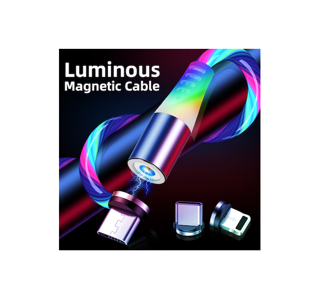 3 en 1 Câble USB Magnétique Chargeur - Android et iPhone