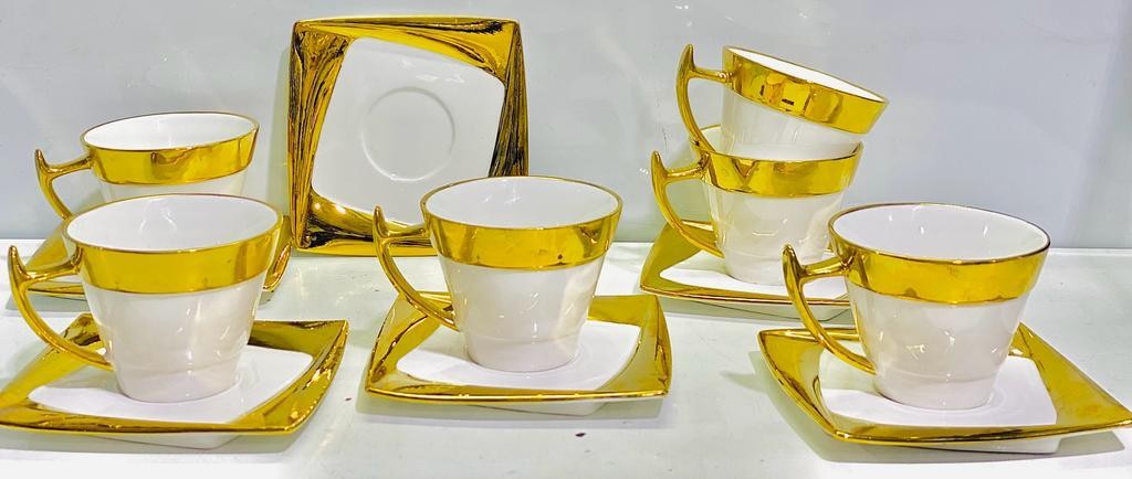 Tasse A Thé Dorée Et Blanche Petite Tasse A Café, Tasse De Demi Tasse Idées Cadeaux A L’heure Du Thé, Cadeau Pour Les Amateurs De Café Aficionado, Pièce De Remplacement Vintage
