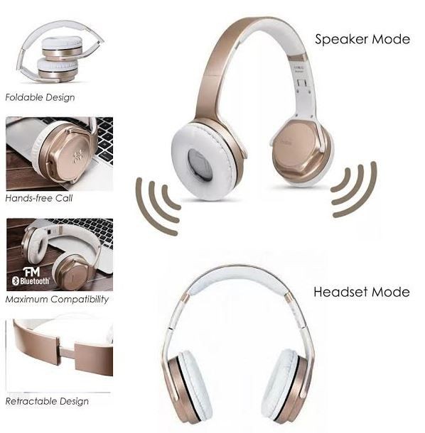 Sodo MH3  Bluetooth 4.2 Wireless Headphone Twist out Speaker 2 in 1 Support NFC, FM Radio, TF Card