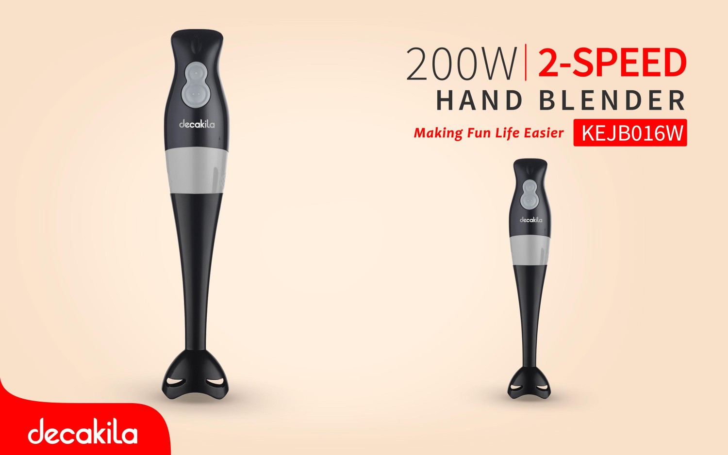 Mélangeur Manuel, Hand Blender 200W, Lame En Acier Inoxydable