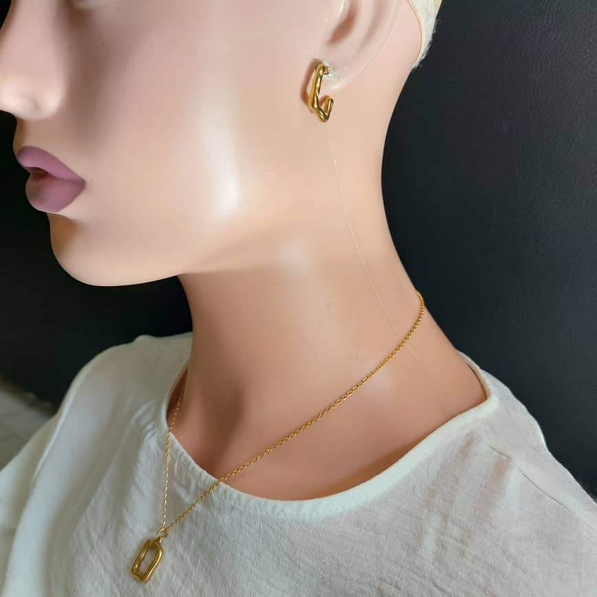 Ensembles De Chaines Boucles D'oreilles En Plaqué Or  Inoxydable Qui Ne Se Décolore Pas