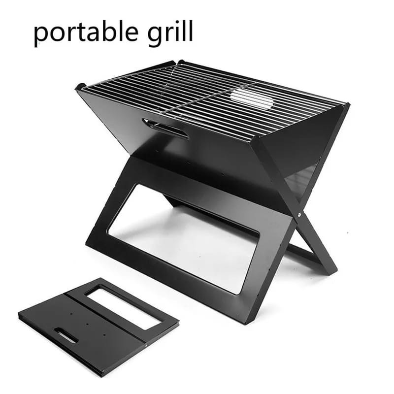 Barbecue à charbon pour ordinateur portable Barres de cuisson 3,5 mm Pliable instantanément et facile à transporter pour les barbecues en plein air Camping Voyages Pique-niques Jardin Beach Party - No