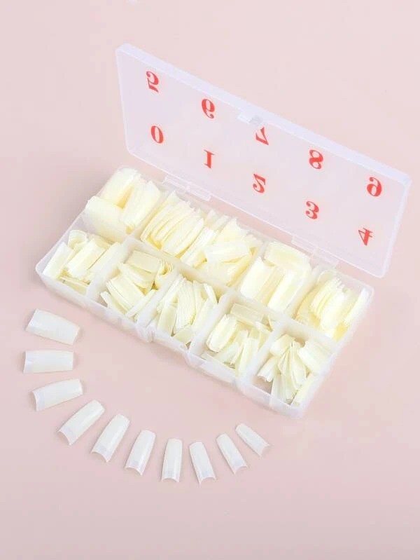 500 Pièces De Faux Ongles  Beige