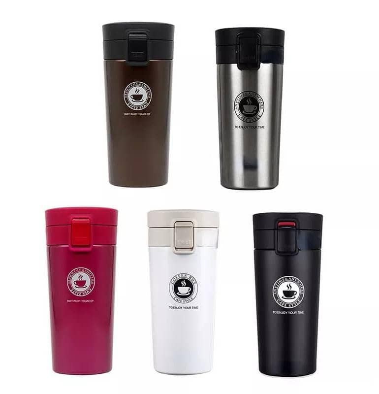 Gourde   Bouteille Isotherme  Thermos de Voyage En Acier Inoxydable  Bouteille De Café  De Thé D'eau Chaude Sous  Type Brown - 380ml