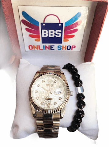 Montre Rolex et Bracelet Noir