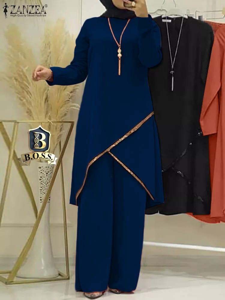 Ensemble Deux Pièces Plissé Et Modeste, Mode Musulmane Turque Pour Femmes, Vêtements Islamiques, Costume Moulant, Tunique De Couleur Unie Abaya Femme Dubai Ramadan Ensemble Femme Musulmane Jilbeb Vête