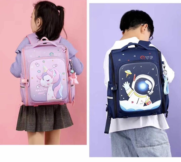 Sac à dos pour enfants de première classe 1-3, grande capacité, filles, Garçons Joli sac à dos à imprimé dessin animé pas de nounou