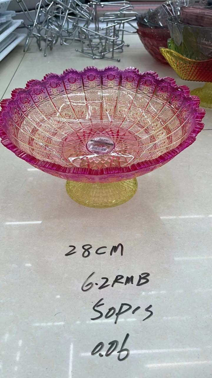 Présentoir pour Fruits Saladier en Plastique Couleur Rose Dorée Diamètre 28 cm