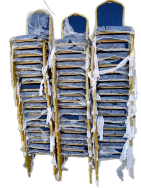 Chaises De Salle De Banquet Usagées Empilables, Échantillon Bon Marché Mariage D'hôtel Empilable Utilisé Des Chaises De Banquet D'or En Acier De Fer