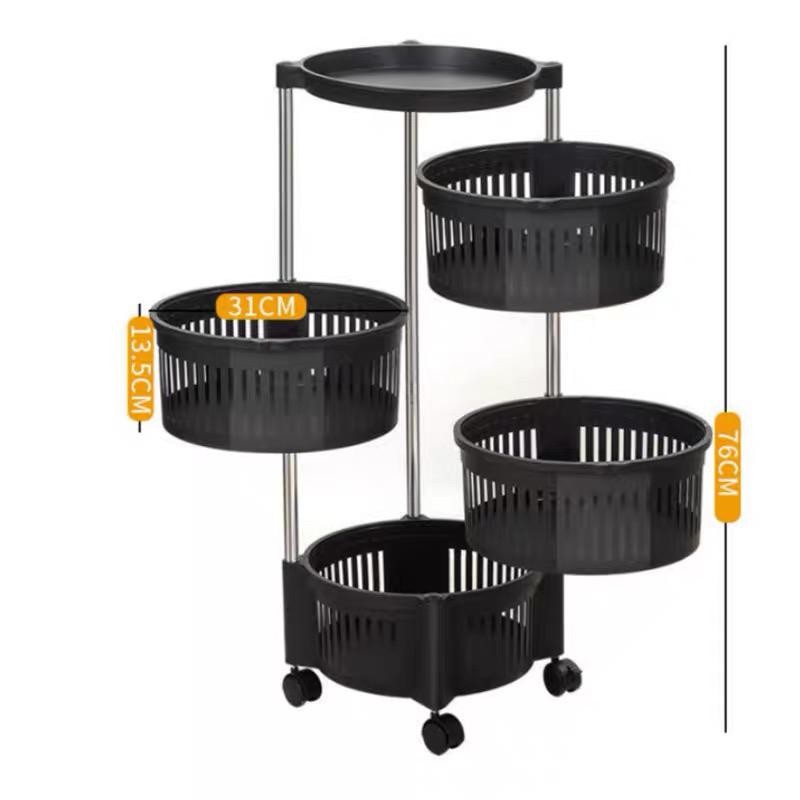 Panier De Rangement De cuisine Rotatif En Plastique 4 Étagères