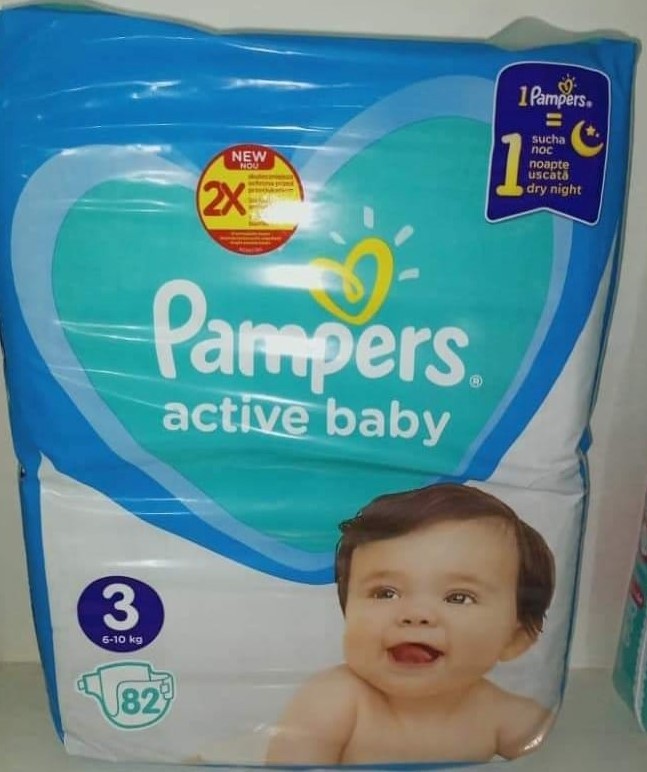 Couches Pampers Active Baby Taille 3 Enfants De 6 À 10 Kg 82 Couches New