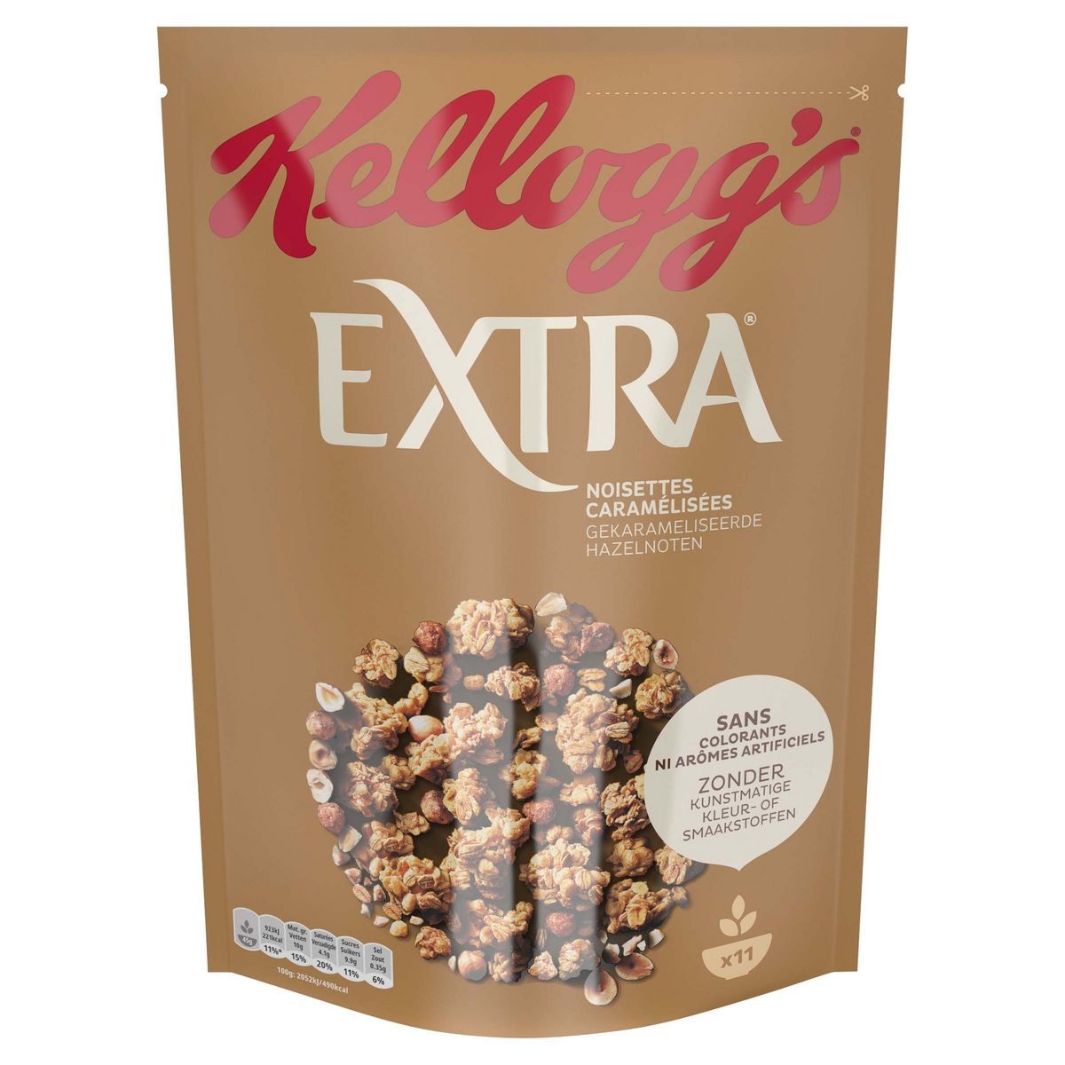 Kellogg's Extra Céréale Noisettes Caramélisées 500g
