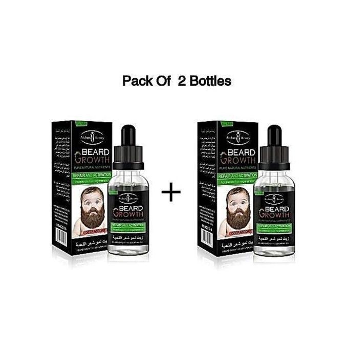 Aichun Beauty Pack 2 Huiles  Pousse Barbe  30 ml  Noir