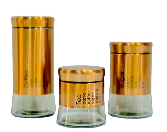 Ensemble De 3 Pièces, Conteneur De Grains De Café, En Verre, Pot De Verre D′emballage Scellé En Acier Inoxydable Avec Une Cuillère De La Coupe