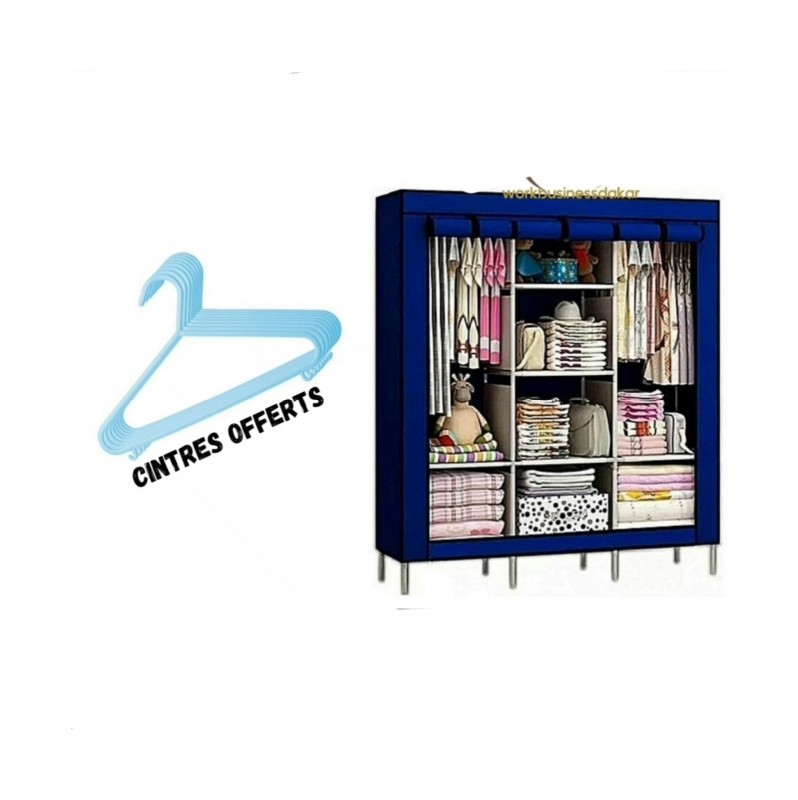 Pack Armoire 3 Battants en tissus pour ranger vos vêtement pas de cintre offert