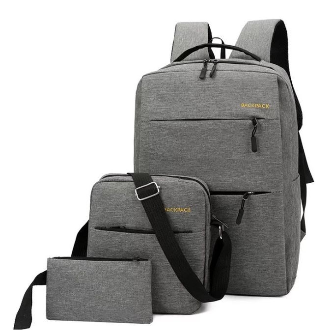 Ensemble Sac à Dos 3 Pièces pour PC BlackPack Gris