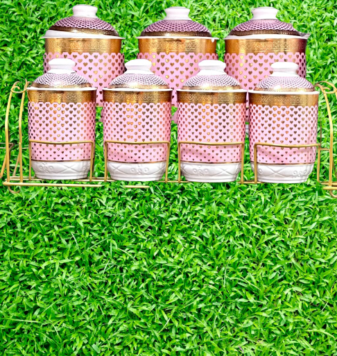 Pots  En Céramique, Sucre, Thé  Et  Café