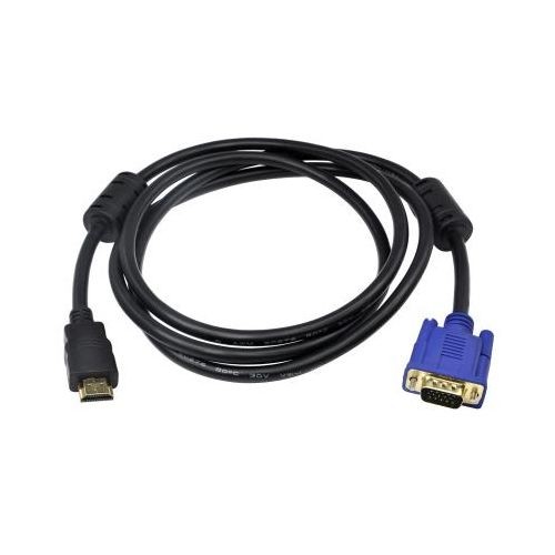 Generic Câble Adaptateur HDMI vers VGA Mâle D-SUB pour moniteur d'ordinateur HDTV - Noir