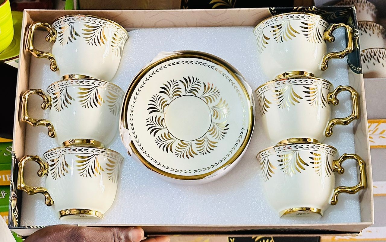 Ensemble De Tasses 12 Pièces À Thé, Porcelaine Blanche, Motif D'oiseau, Service À Thé Traditionnel