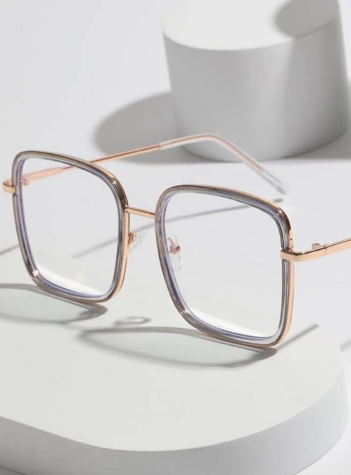 Qinfen Grandes lunettes d’ordinateur à jante carrée pour femmes lunettes de protection anti-lumière bleue
