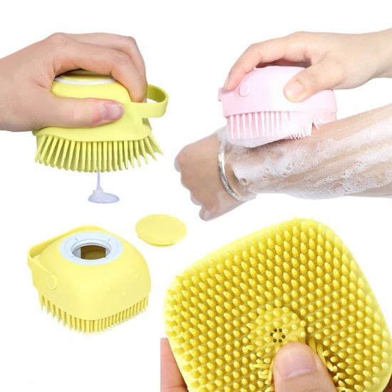 Brosse De Bain Magiques En Silicone Avec Distributeur De Shampoing