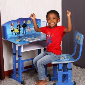 Ensemble de bureau d'étude pour enfants en bois d'ingénierie PUCI avec tiroir, bureaux pour devoirs d'école primaire, bureaux d'écriture pour enfants, table d'étude pour enfants avec hauteur réglable