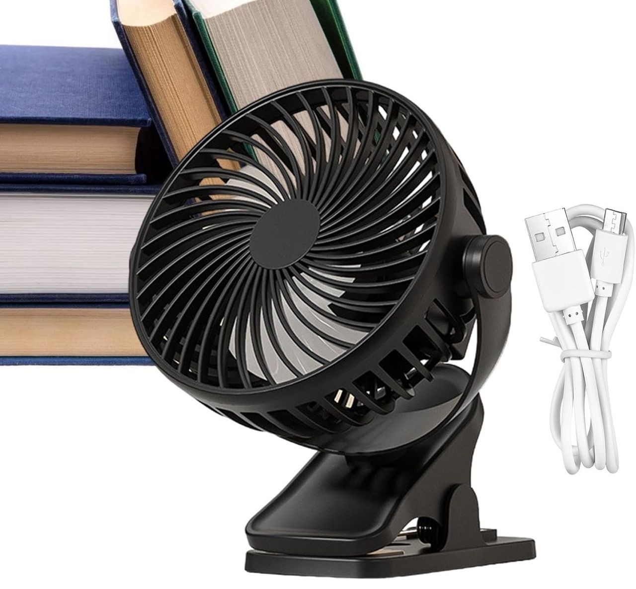 Ventilateur à pince Multifonction -  Socle à chargement USB solide - Rechargeable