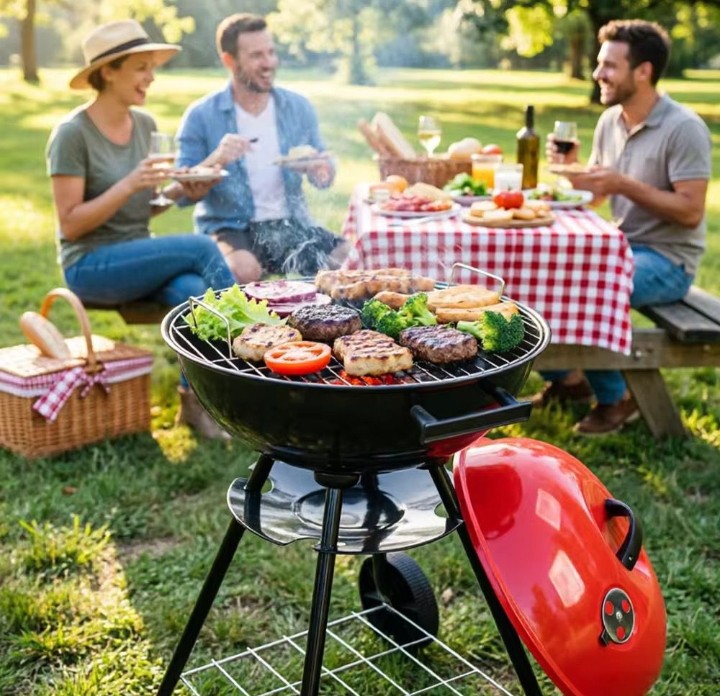 Barbecue à charbon avec Roues