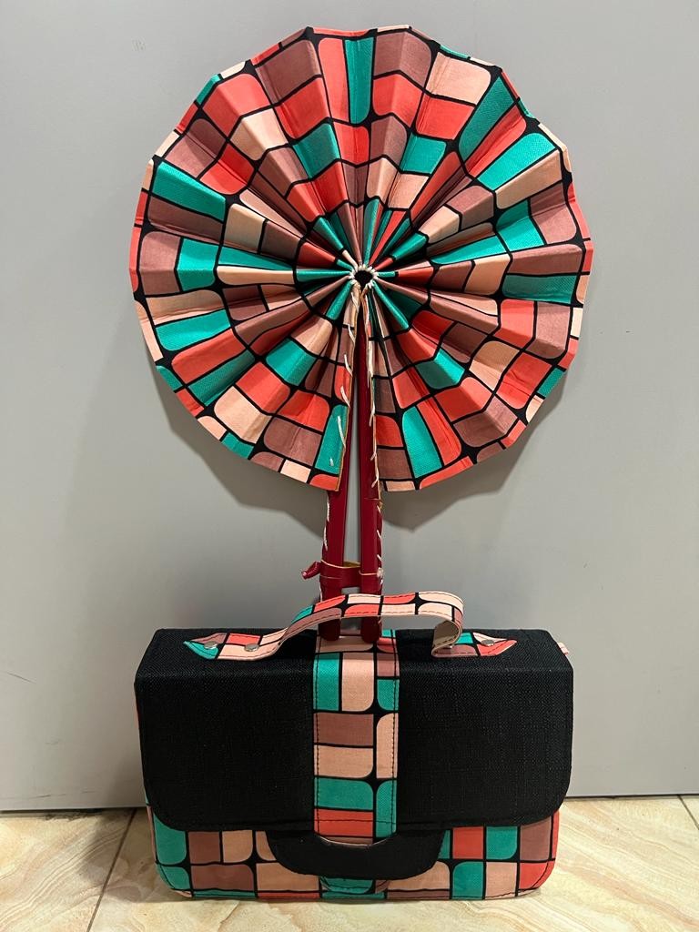 Pack 2 Pièces Pochette En Wax Et Raphia