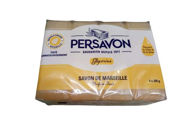 Lot De 4 Savon De Marseille  Persavon Glycériné D'origine Naturelle
