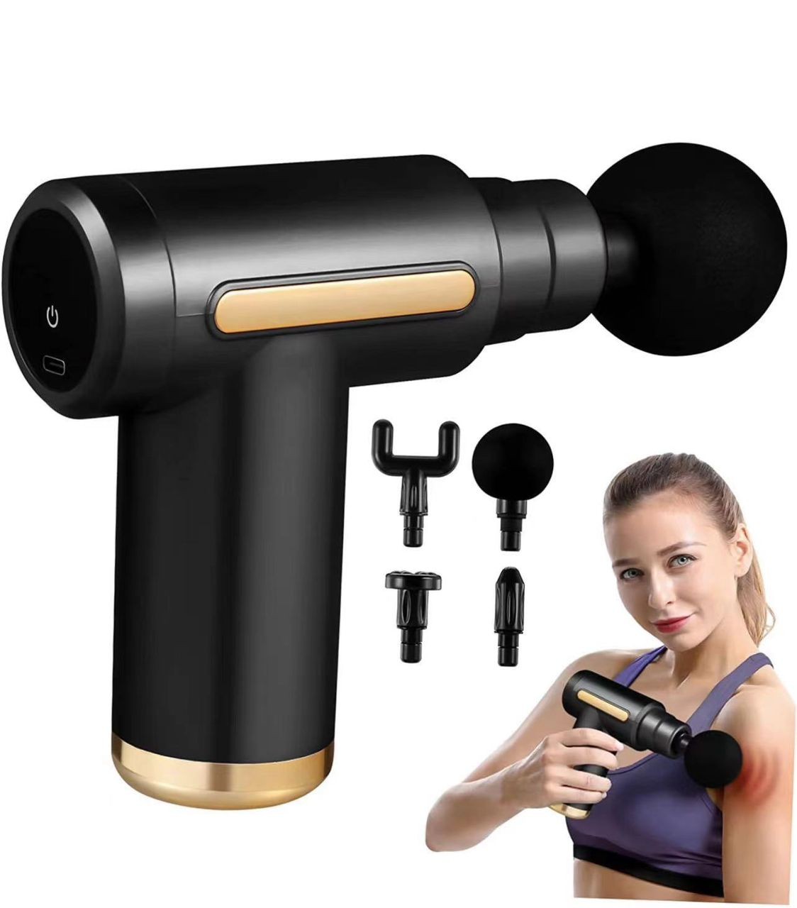 Massage Pistolet Profond Percussions Masseur Muscle Vibration Relaxant Thérapie