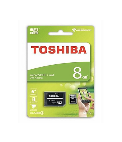 MicroSDHC Carte Mémoire Toshiba 8Go - Class 4 ​​M102 Adapter