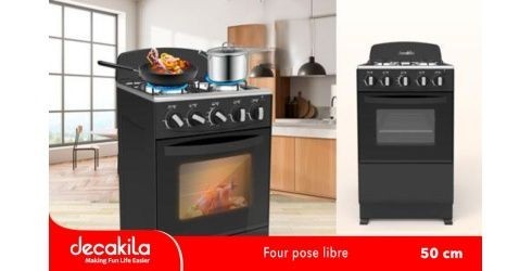 Four Pose Libre 50cm, Plaque Supérieure En Acier Inoxydable, Finition Du Corps En Peinture Noire