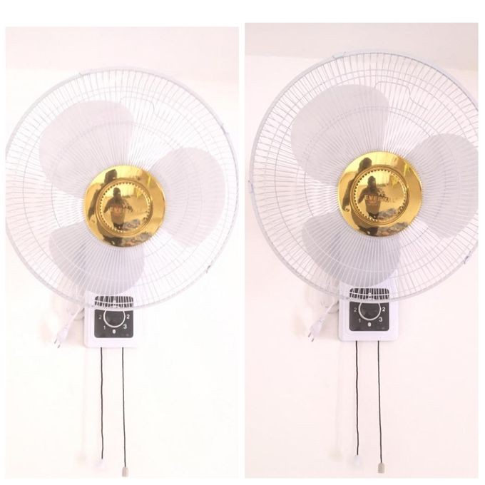 Pack De 2 Ventilateurs Mural – 16″ Oscillation À 90 Degrés -Sans Télécommande Neuf