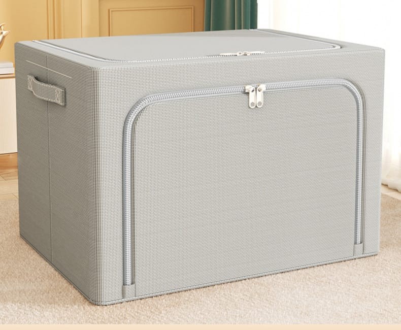 Paniers En Tissu Pliables, Boîte De Rangement Organisateur Visible, Conteneurs De Stockage Pour Vêtements Literie, Couvertures Beige