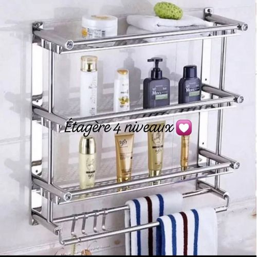 Etagère De Rangement 4 niveaux Salle De Bain INOX