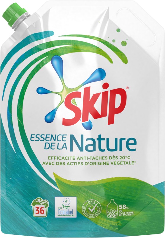 Skip Essence De La Nature Lessive Liquide Eco Label Recharge 1,98l Recharge 36 Lavages