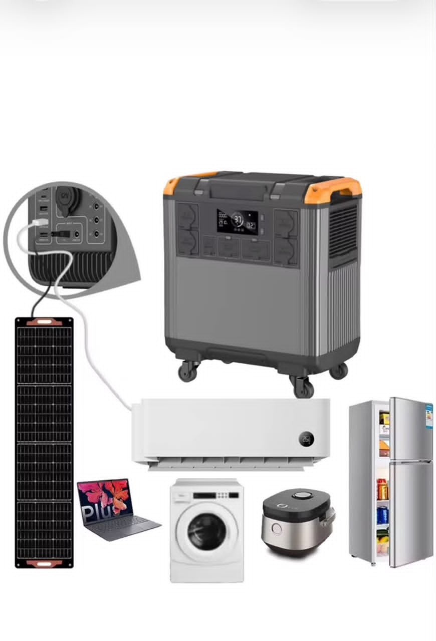 Station d'alimentation portable grande capacité T50, générateur solaire 3000W, batterie LiFePO4 5376Wh, système de stockage d'énergie domestique