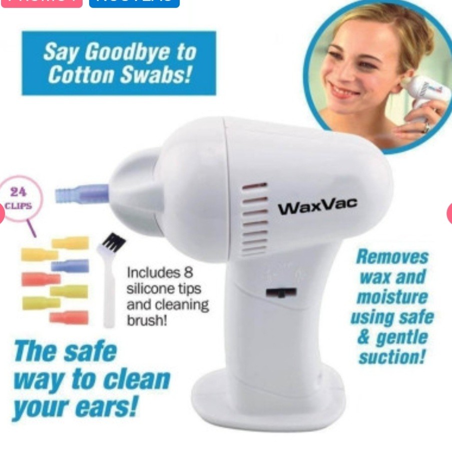 Aspirateur d'Oreille Doux sans fil WaxVac avec Lumière LED