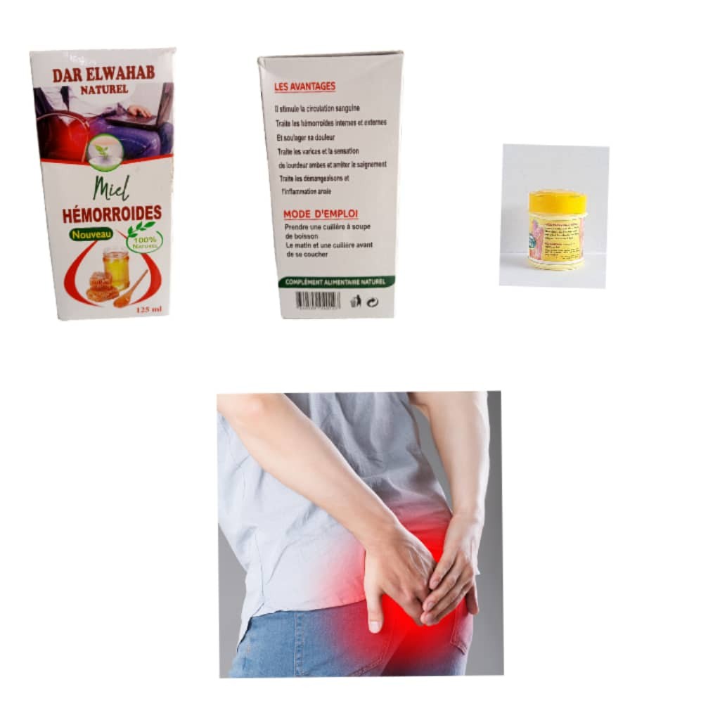 Pack Sirop + Crème pour un Traitement des Hémorroïdes Internes et Externes très très Efficace 125 ML 100% Naturel