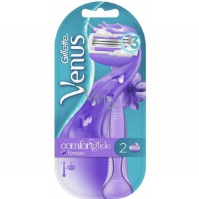 Rasoir Pour Femme Gillette Venus Breeze 2 En 1 + Tête De Rasage De Rechange 3 Lames 2 Pièces