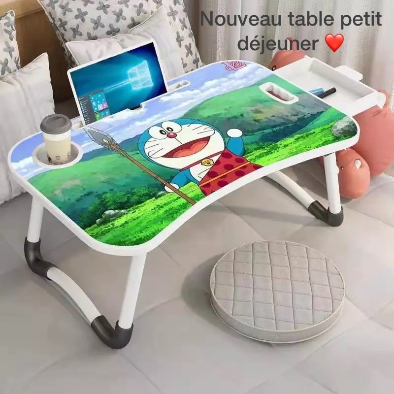 Bureau D'Ordinateur Table, Table D'ordinateur Portable Dortoir Desk, Dormitory Avec Petit Bureau, Lit Avec Table for Ordinateur Portable, Table Pliante Table D'appoint Réglable Avec 4 Roulettes Verrou