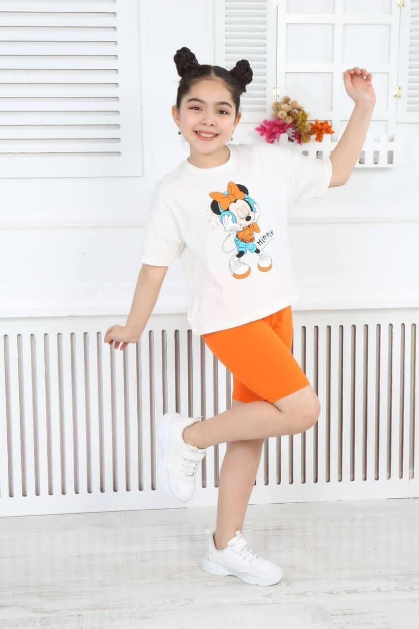 Ensemble Short Coton our Fille 1-10 ans