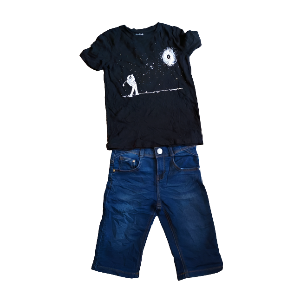 Ensemble Garçon T-Shirt  Manches Courtes  Pantalon En Jean Vêtement Été Bébé Enfant Fêtes Voyage