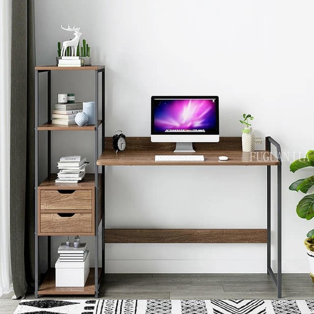 Table de Bureau et de Maison, avec étagères de rangement Taille: 80*58 *(90-130