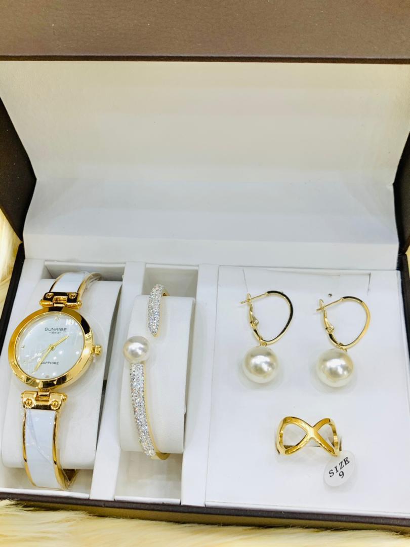 Set Bijoux I Love Mama - Montre Quartz, Bague, Collier, Boucles D'oreilles - Cadeau Maman