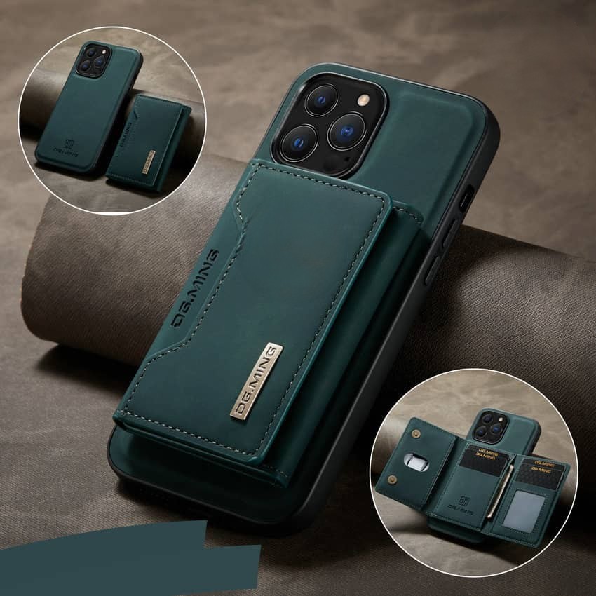 Protège Multi-Fonction En Cuir, Étui Avec Portefeuille Compatible Avec La Charge Sans Fil, Fermeture À Glissière Amovible, Qualité Supérieure, Double Protection Intérieur Et Extérieur - Protection 360