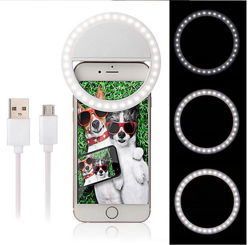 Selfie LED Anneau 3 Niveaux Flash Mobile Téléphone